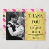 Dank je | Fabulous Modern Hot Pink Flamingo's Bedankkaart (Voorkant / Achterkant)