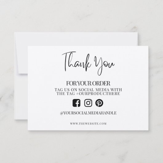 Dank je Fancy Calligraphy Custom Media Insert (Voorkant)