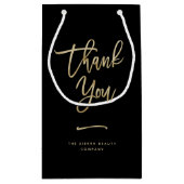 Dank je | Faux Gold Custom Retail Shopping Bag Klein Cadeauzakje (Achterkant)
