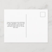 Dank je | Faux Gold Retail Small Business Briefkaart (Achterkant)