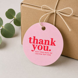 Dank je Favor Tags | Modern Rood & Roze Bedankjes Labels