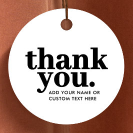 Dank je Favor Tags | Retro Zwart en Wit Bedankjes Labels