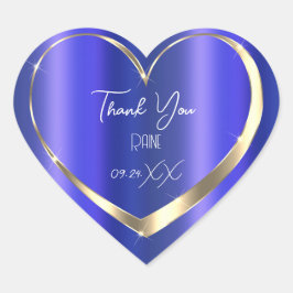 Dank Je Favoriet Blauw Gouden Hart Bruids Sweet 16 Sticker