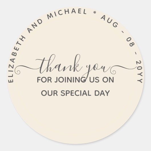 Dank Je Favoriet Monochroom Ronde Sticker (Voorkant)