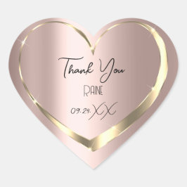 Dank Je Favoriet Roze Goud Hart Bruids Sweet 16th Sticker