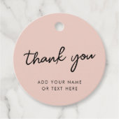 Dank je Favorieten labels | Stofrozen roze roos (Voorkant)