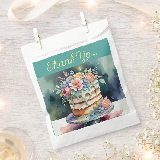 Dank je favoriettasjes, bloem, 50 stuks bedankzakje (Geknipt)