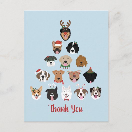 Dank je fijne Pawlidays Kerstboom voor honden Briefkaart (Voorkant)