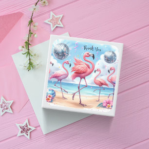 Dank Je Flamingo Strandfeest Vierkante Sticker