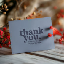 Dank je Flat Card | Minimaal Blauw en Marineblauw 