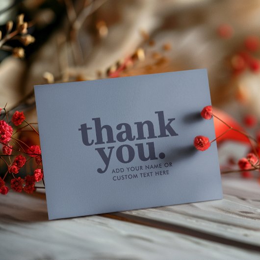 Dank je Flat Card | Minimaal Blauw en Marineblauw Bedankkaart