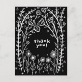 DANK JE Florale Whimsical Schets Doodle  Briefkaart (Voorkant)