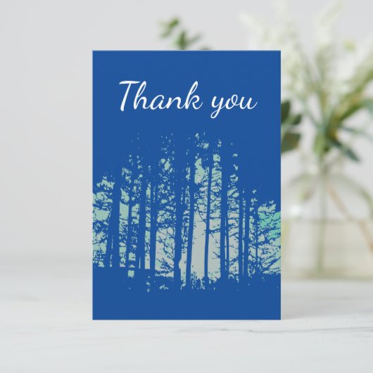 Dank je Forest Trees Wilderness Bedankkaart (Staand voorkant)