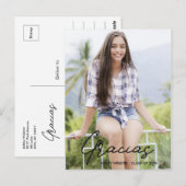 Dank je | Foto Afstudeer Dankjescadeaukaart Briefkaart (Voorkant / Achterkant)