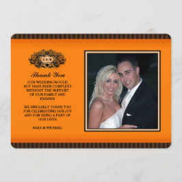 Dank je foto kaart - Oranje & Zwart