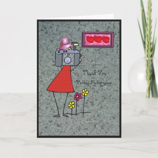 Dank Je Fotograaf Huwelijk Bedankkaart (Voorkant)