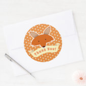 Dank je Fox Ronde Sticker (Envelop)