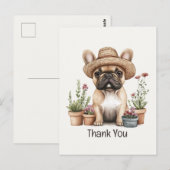 Dank je Franse Bulldog Tuin Bloempotten Briefkaart (Voorkant / Achterkant)