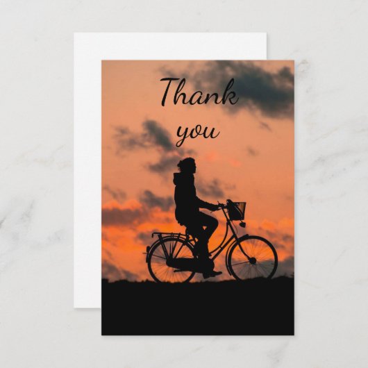 Dank je Fun Bike Riding Cyclus Bedankkaart (Voorkant / Achterkant)