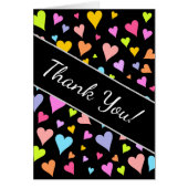 "Dank je!"; Fun, liefdevol, kleurrijk hartenpatroo (Voorkant)