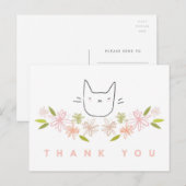 "Dank je" Garden Cat in de Chrysanthema Briefkaart (Voorkant / Achterkant)