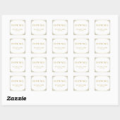 Dank je Gatsby Goud Art Deco Trouwstickers Vierkante Sticker (Vel)