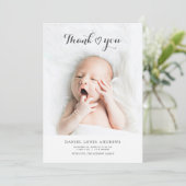 Dank je geboorte Aankondiging Newborn Fotokaart (Staand voorkant)