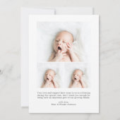 Dank je geboorte Aankondiging Newborn Fotokaart (Achterkant)