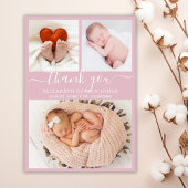 Dank je Geboorteaankondiging Blush Fotocollage Aankondiging