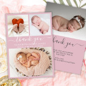 Dank je Geboorteaankondiging Blush Fotocollage Aankondiging