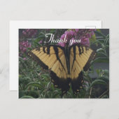 Dank je Geel en Zwarte Vlinder Briefkaart (Voorkant / Achterkant)