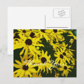 Dank je, gele maisiebloemen briefkaart (Voorkant / Achterkant)