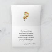 dank je , gele orchidee bloemen bedankkaart (Binnen)
