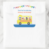 Dank Je Gele Schoolbus Verjaardagsfeestje Vierkante Sticker (Tas)