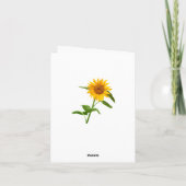 Dank Je Gele Zonnebloem Bloem Kaart (Achterkant)
