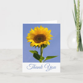 Dank Je Gele Zonnebloem Bloemen Blauwe Notitiekaar Bedankkaart