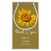 Dank je Gele Zonnebloem op bruiloft Klein Cadeauzakje (Achterkant)