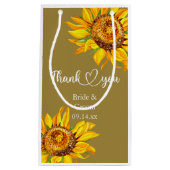 Dank je Gele Zonnebloem op bruiloft Klein Cadeauzakje (Voorkant)