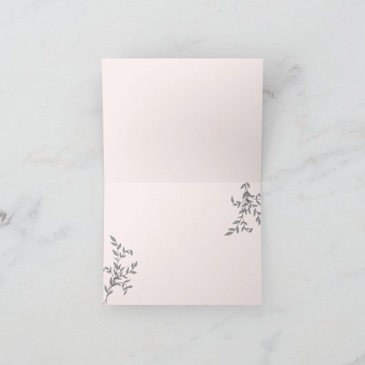 Dank je | Geometrische Koraal Bloem Gouden Lijst Bedankkaart (Binnen)