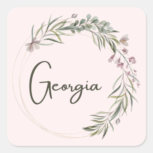Dank je, Georgia Vierkante Sticker (Voorkant)