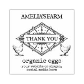 Dank je | Gepersonaliseerde  kippenboerderij Rubberstempel (Afrduk)