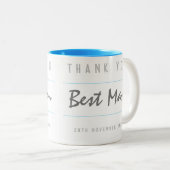 Dank je, getuige tweekleurige koffiemok (Voorkant rechts)