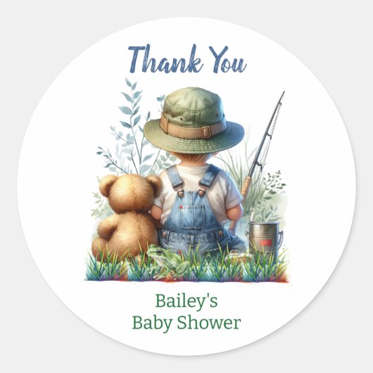 Dank je! Gevist Baby shower Ronde Sticker (Voorkant)