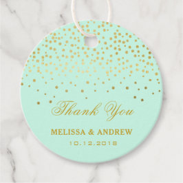 Dank je | Glamoureuze Gouden Sparkles - Mint Bruil Bedankjes Labels