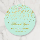 Dank je | Glamoureuze Gouden Sparkles - Mint Bruil Bedankjes Labels (Achterkant)