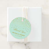Dank je | Glamoureuze Gouden Sparkles - Mint Bruil Bedankjes Labels (In situ)