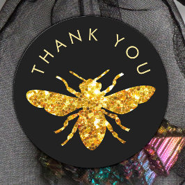 dank je glitter bij logo ronde sticker