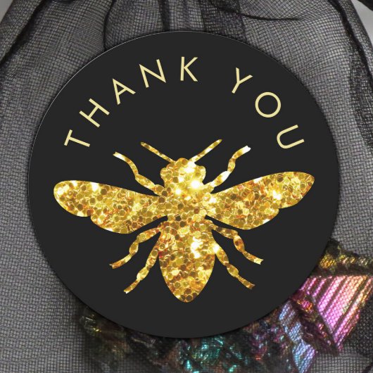 dank je glitter bij logo ronde sticker