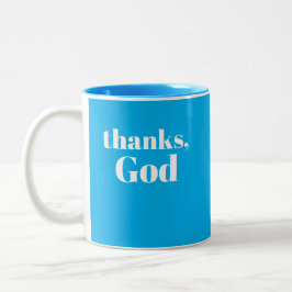 Dank je, God / Dank je, Universum Tweekleurige Koffiemok