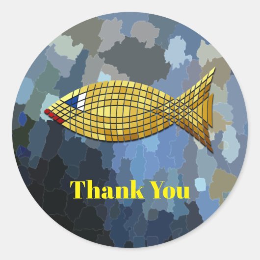 Dank je, Golden Fish Design, Ronde Sticker (Voorkant)